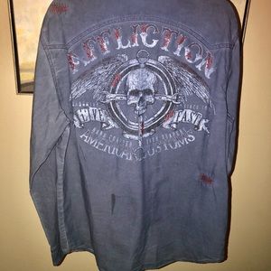 🔥☠️AFFLICTION black premium men’s shirt. Excellent condition.! 🔥☠️